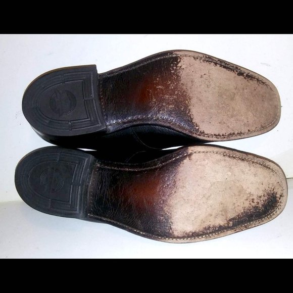 Florsheim Vintage Black Pebble Leather Shoes 8M - Picture 5 of 5